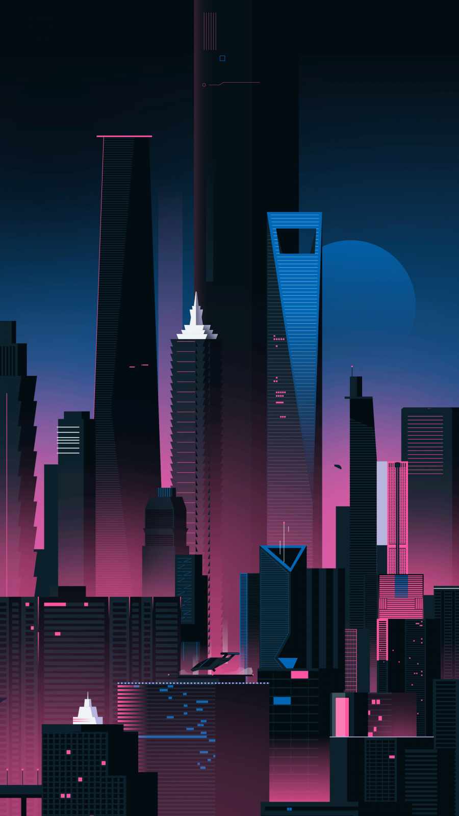 Cyber City Art iPhone Wallpaper
