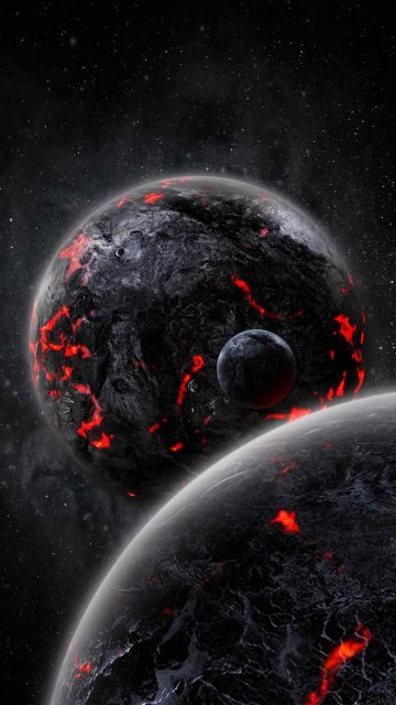 Dark Planets iPhone Wallpaper