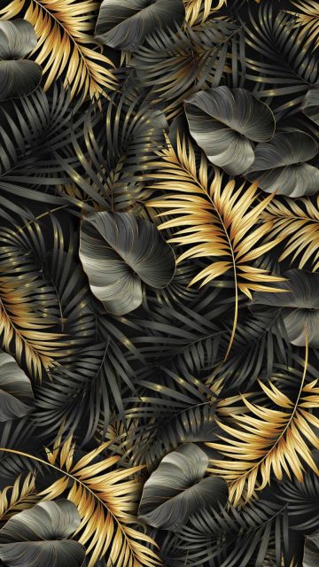 Golden Plants Foliage iPhone Wallpaper