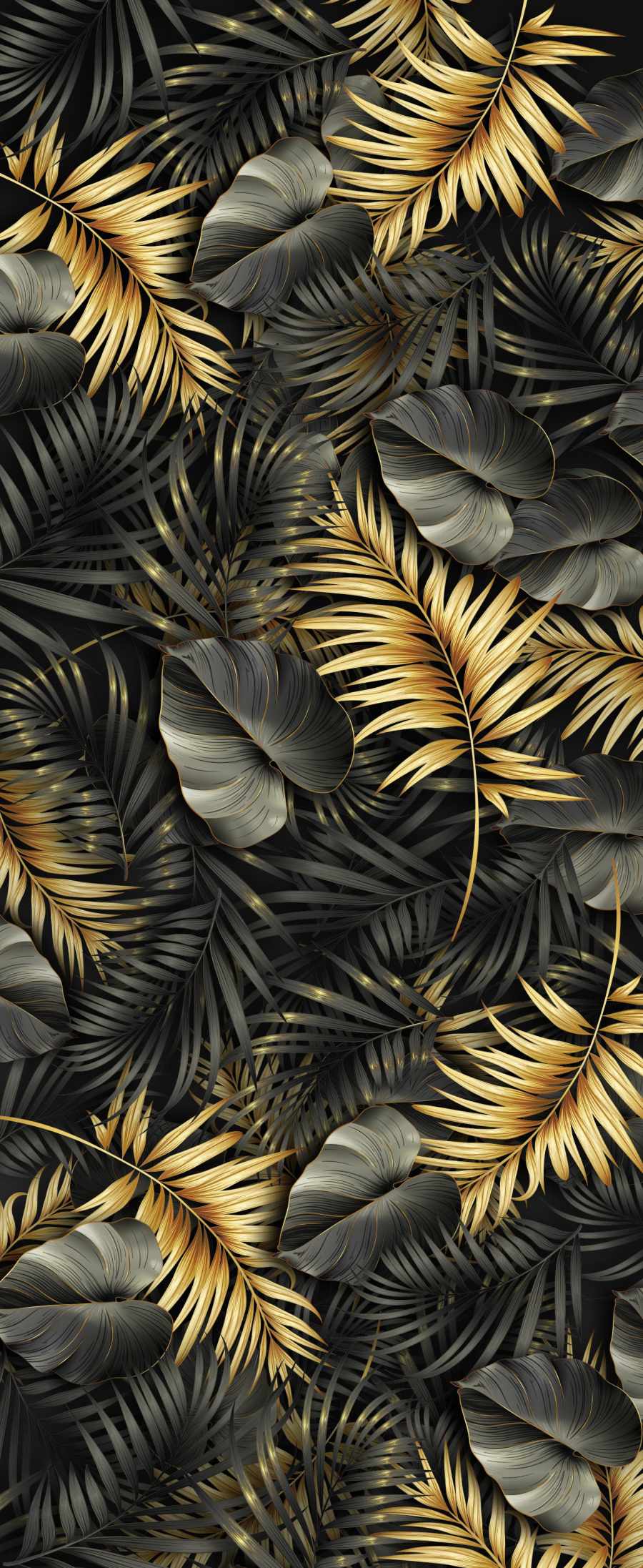 Golden Plants Foliage iPhone Wallpaper