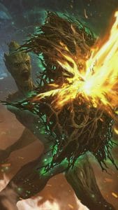 Groot Fight iPhone Wallpaper