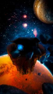 House in Space iPhone Wallpaper