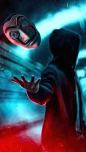 Money Heist Mask iPhone Wallpaper