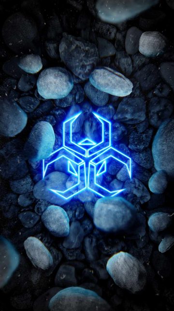 Neon Biohazard iPhone Wallpaper