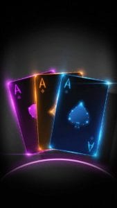Neon Cards iPhone Wallpaper
