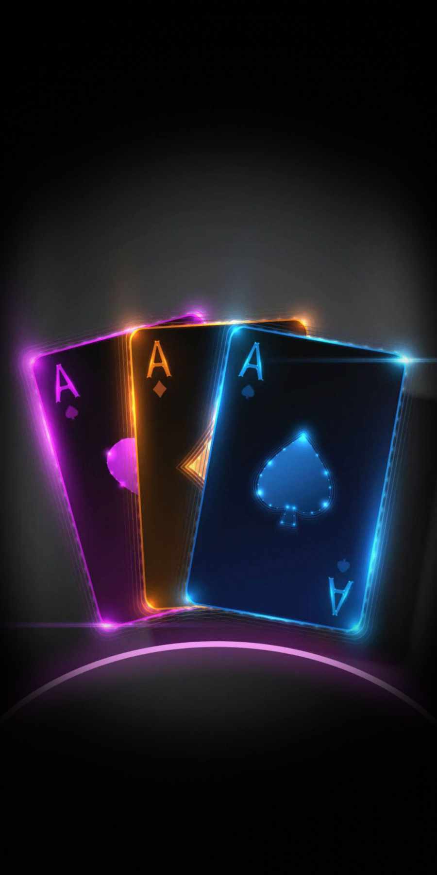 Neon Cards iPhone Wallpaper - iPhone Wallpapers