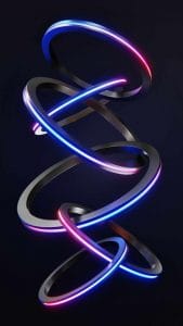 Neon Rings iPhone Wallpaper