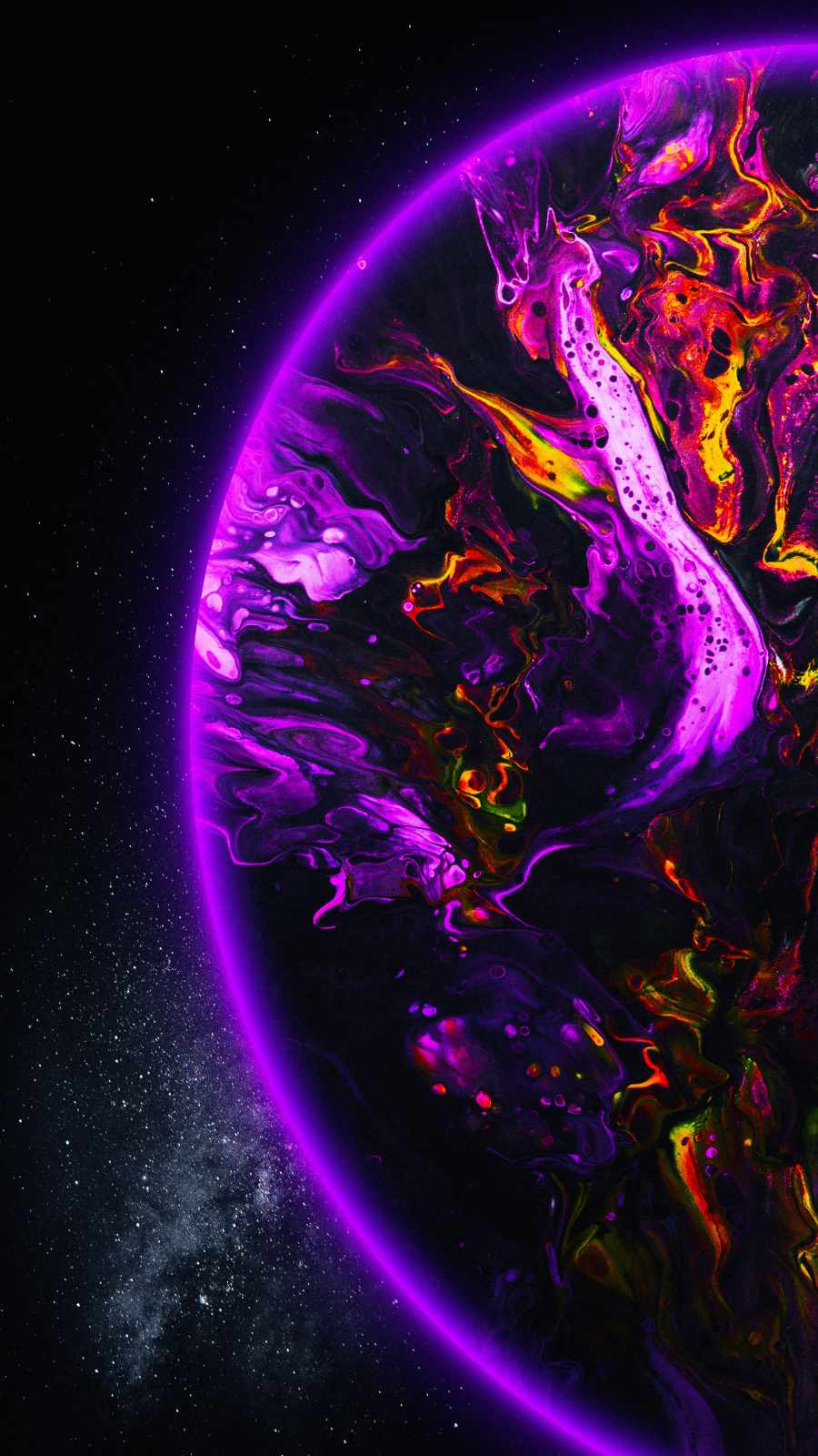 Purple Glow Planet iPhone Wallpaper