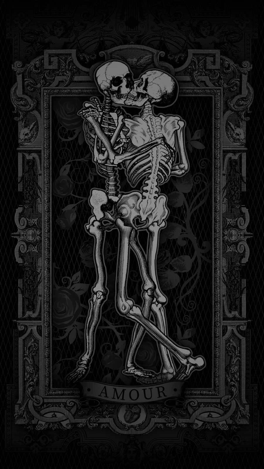 Skeleton Lover iPhone Wallpaper