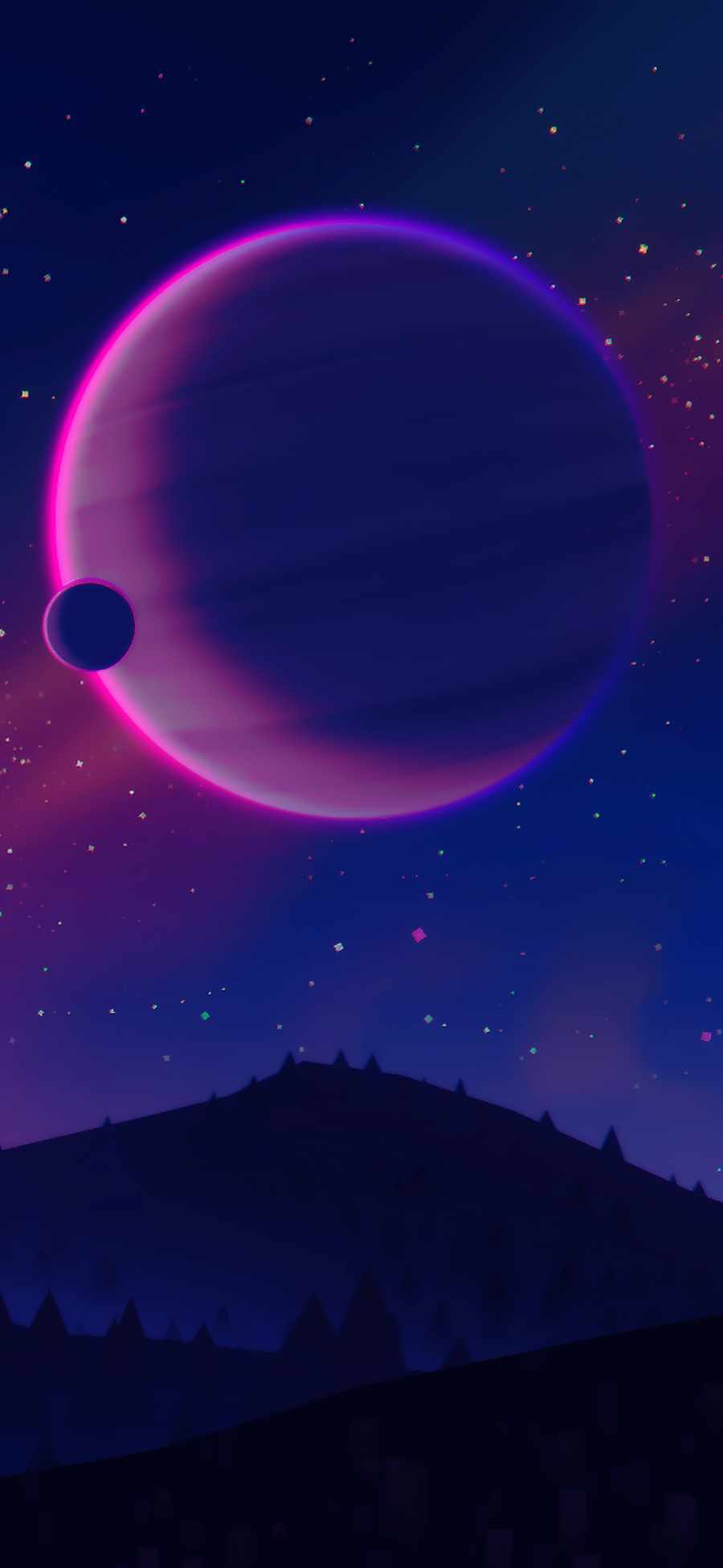 Space View from Land iPhone Wallpaper