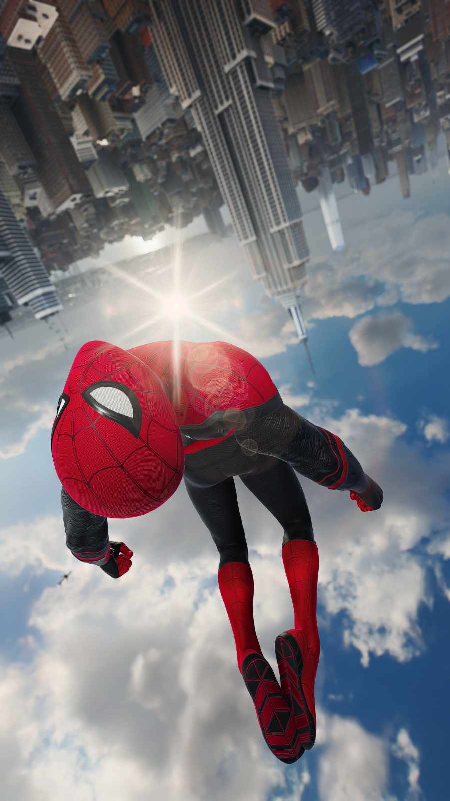 Spiderman Sky Fall iPhone Wallpaper