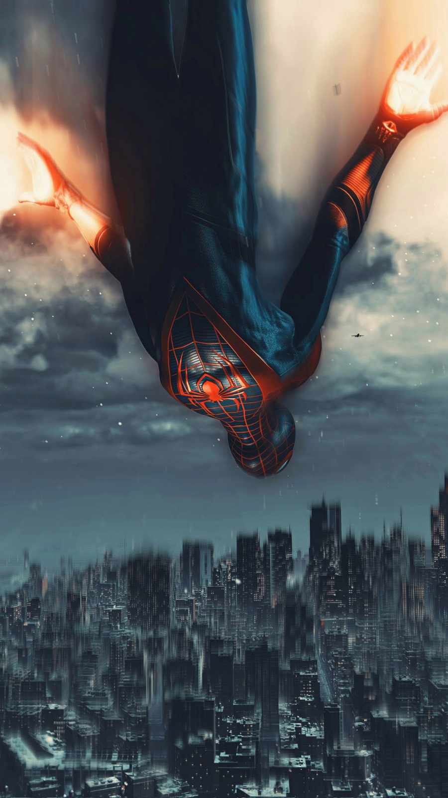Spiderman Sky Jump iPhone Wallpaper