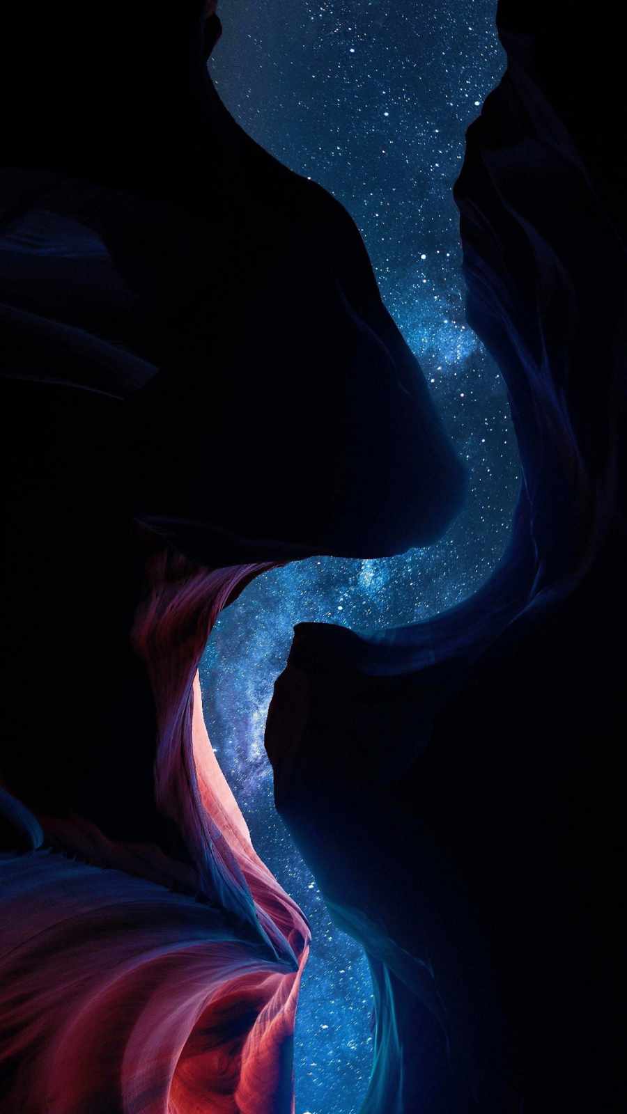 Starry Night in Canyons iPhone Wallpaper