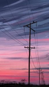 Sunset Grid iPhone Wallpaper