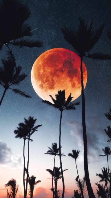 Super blood moon iPhone Wallpaper