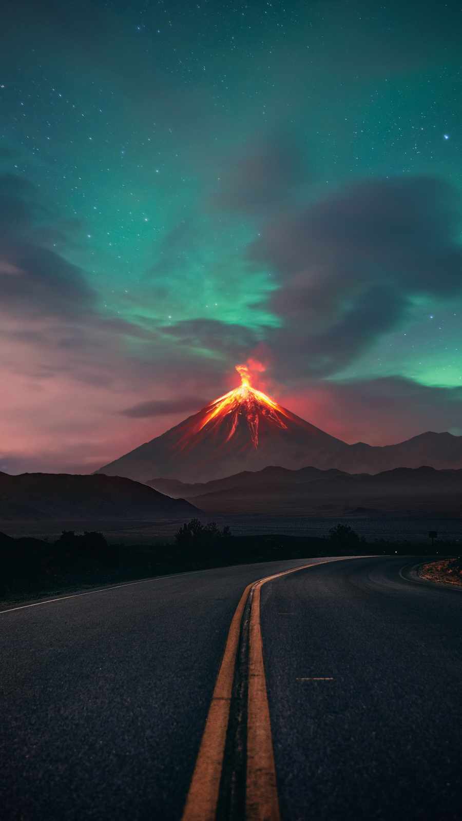 Volcano Road iPhone Wallpaper