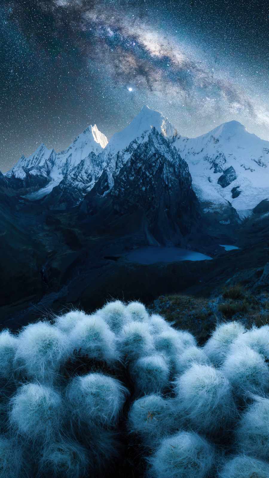 mountains peaks covered with snow iPhone Wallpaper