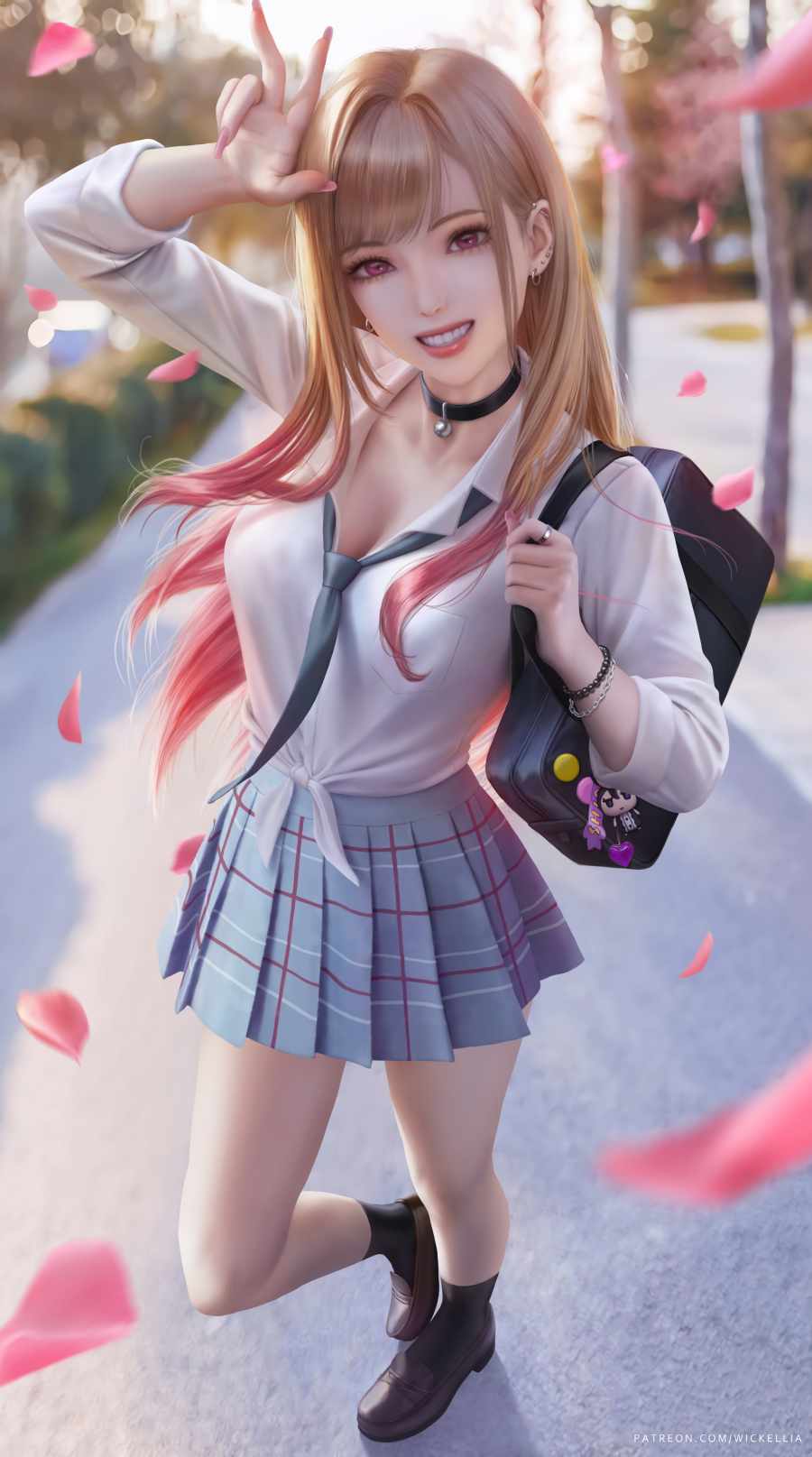 Anime School Girl iPhone Wallpaper
