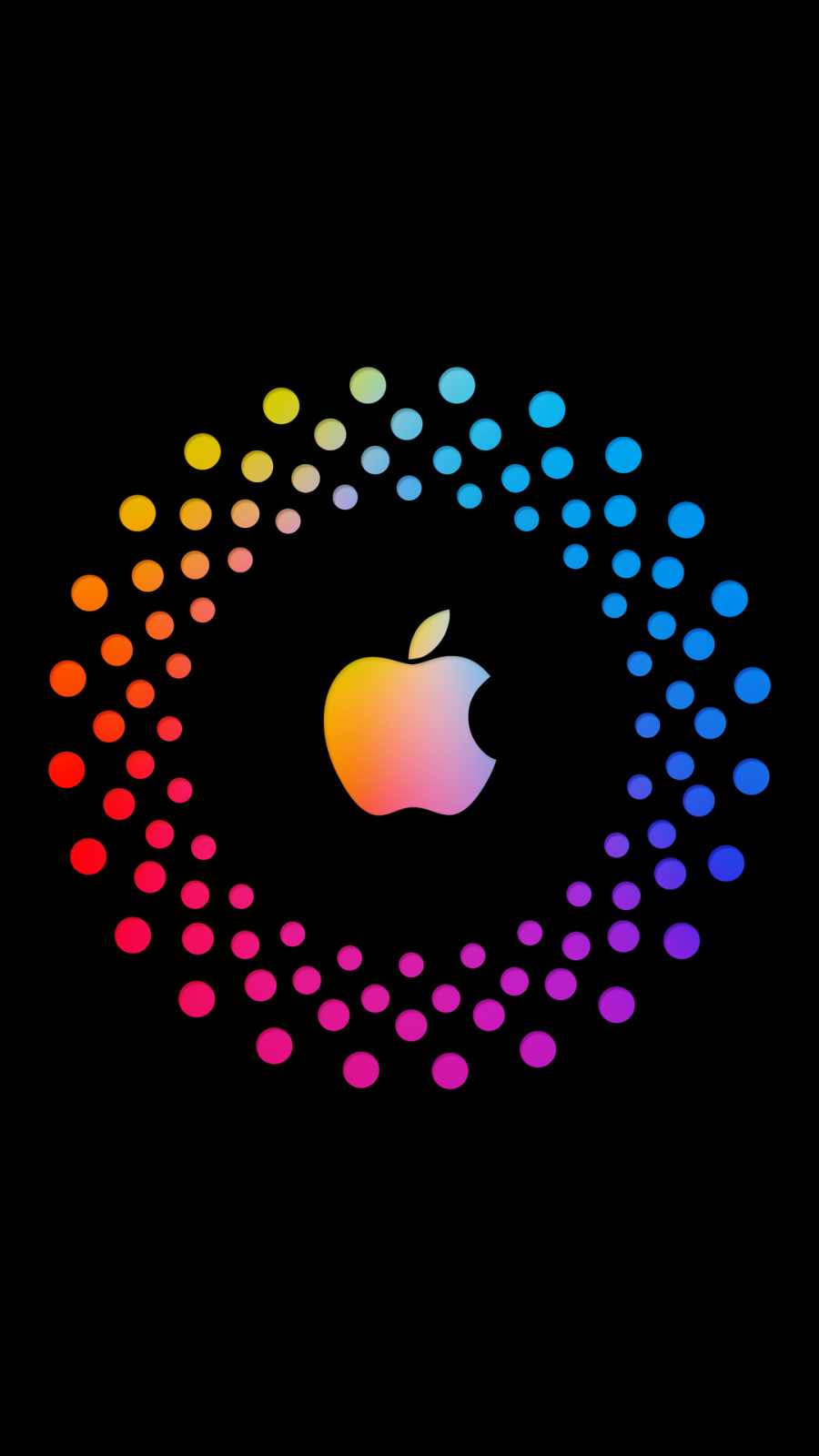 Apple dark logo circle iPhone Wallpaper