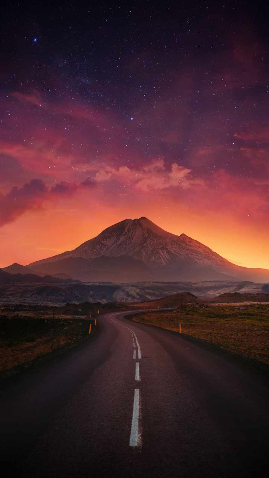 Beautiful Road to Peaks iPhone Wallpaper