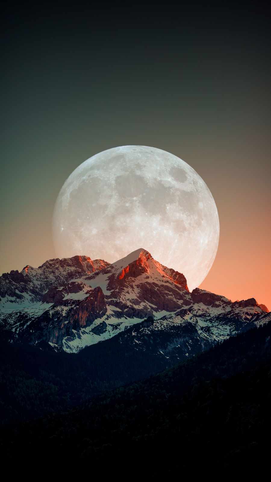 Big Moon Peaks iPhone Wallpaper