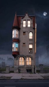 Cemetery House iPhone Wallpaper