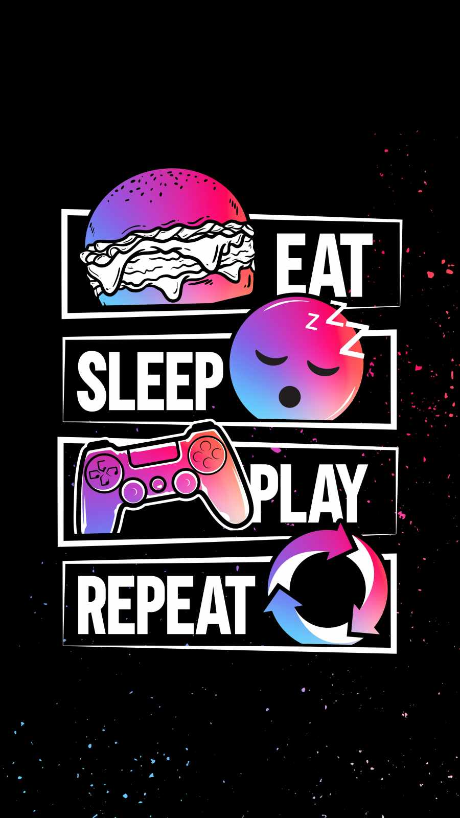 Eat Sleep Play Repeat iPhone Wallpaper