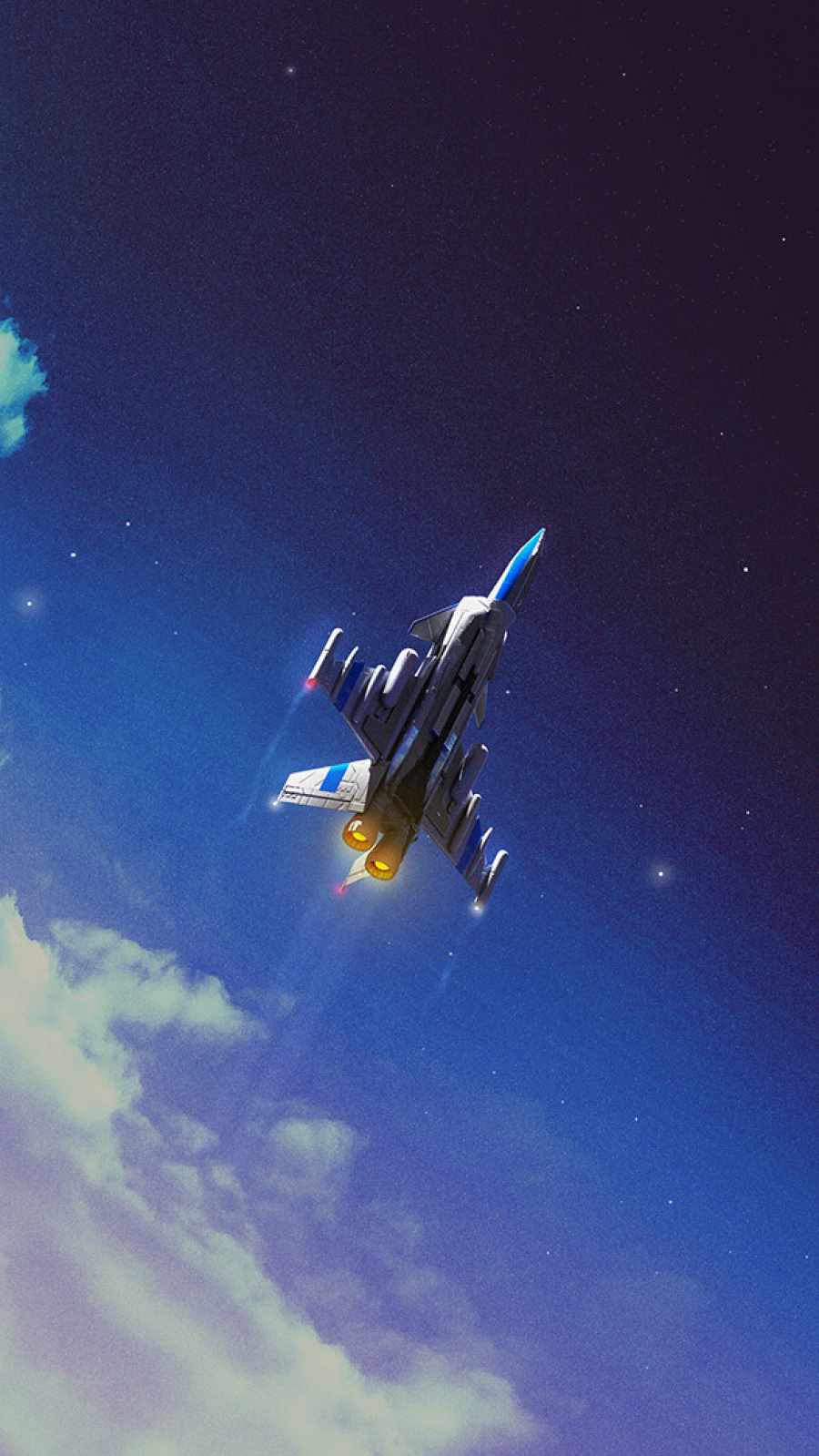 Fighter Jet going to Space iPhone Wallpaper
