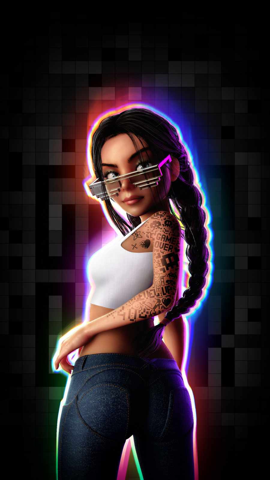Gamer Girl HD iPhone Wallpaper
