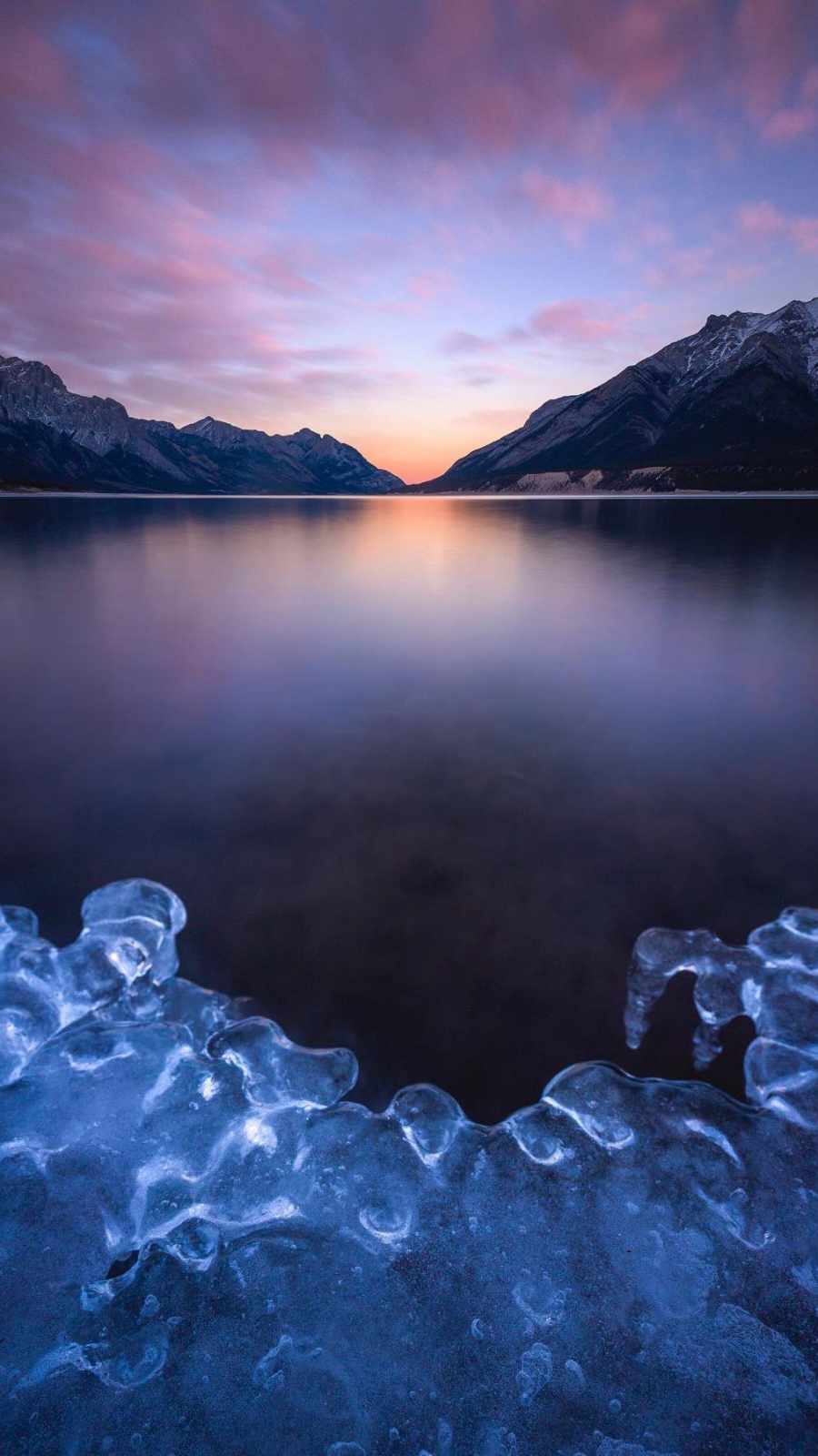 Ice over Lake iPhone Wallpaper