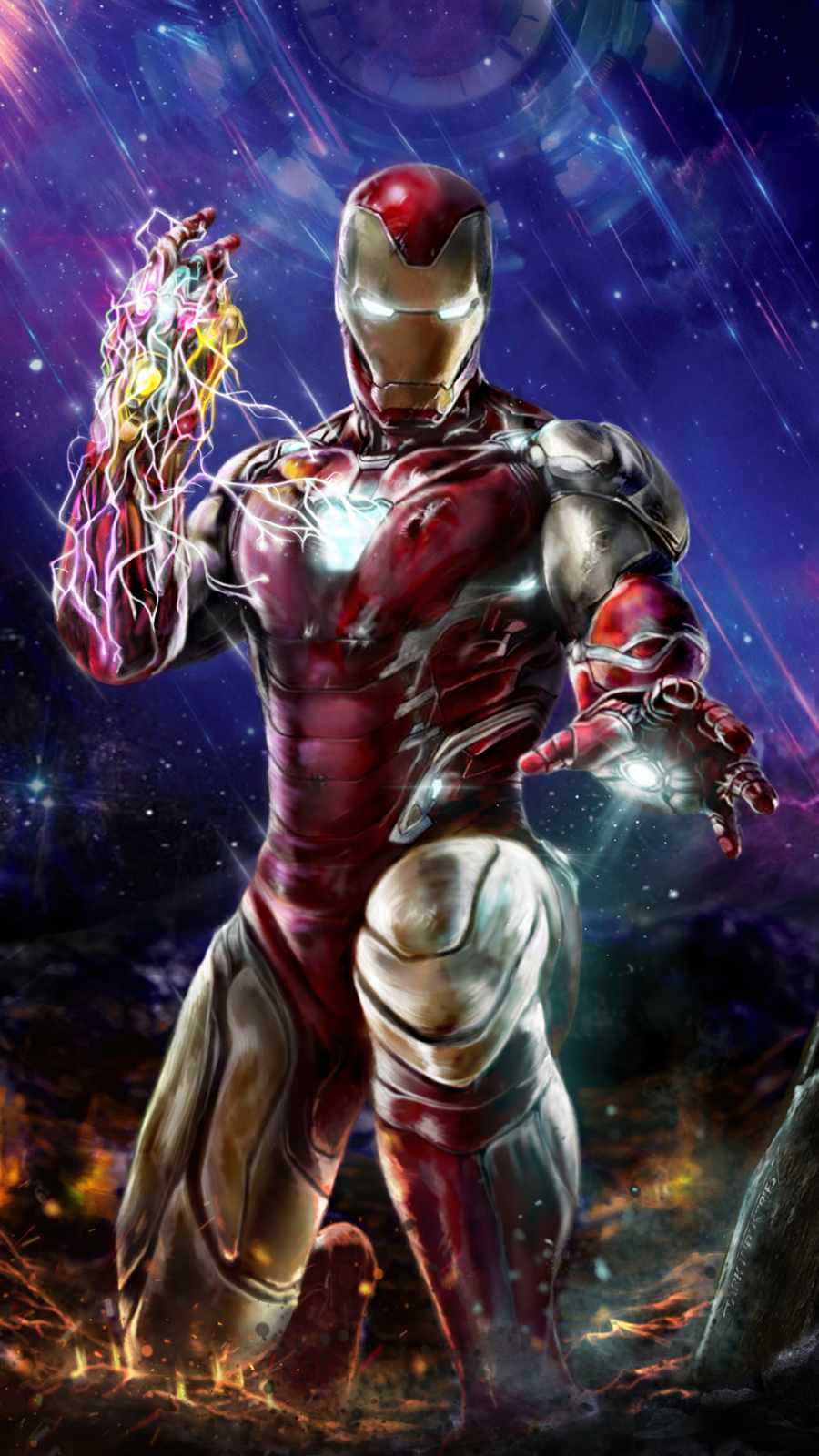 Iron man tony stark infinity stones iPhone Wallpaper
