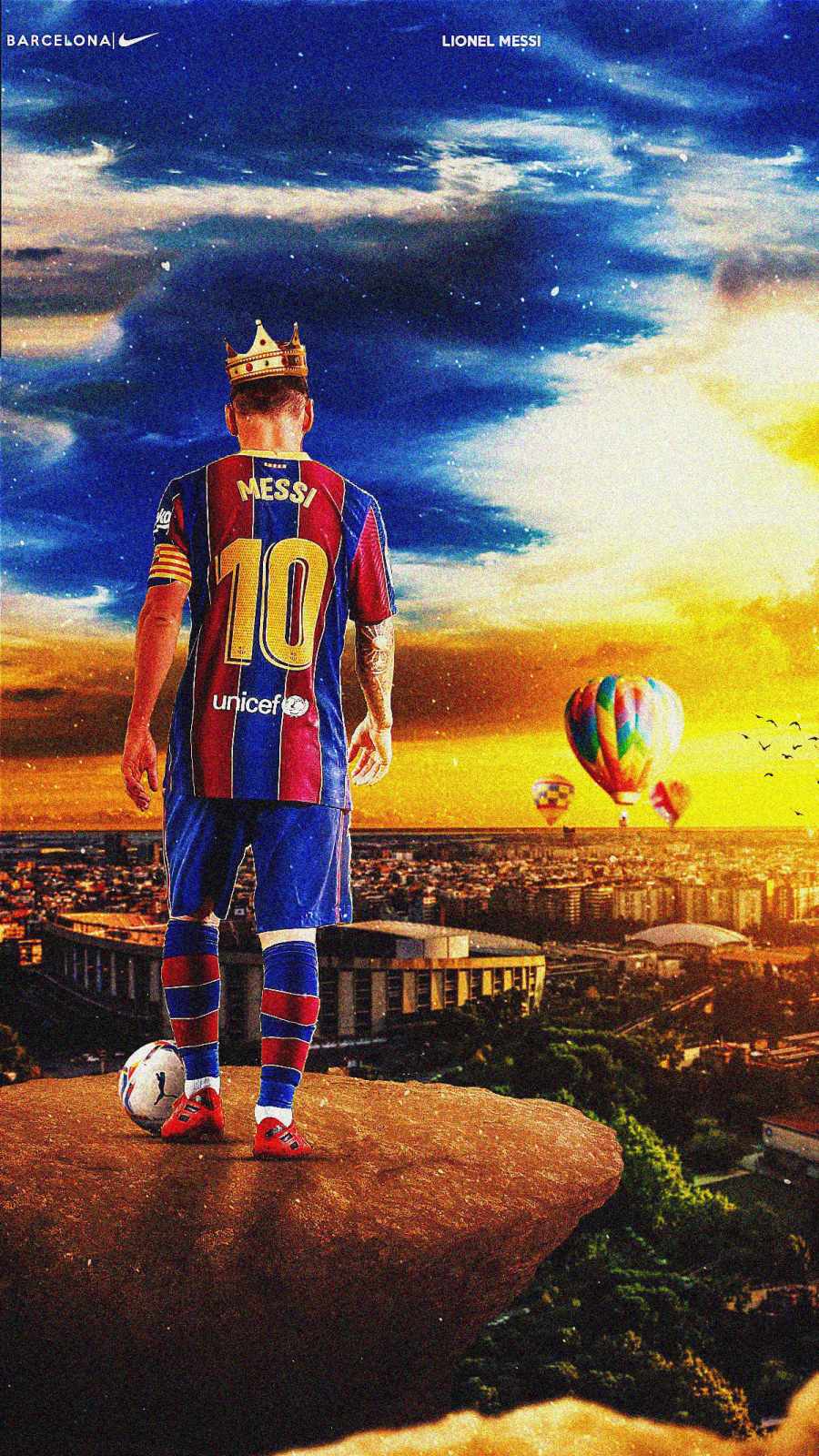 Messi King iPhone Wallpaper