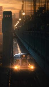 Morning Subway iPhone Wallpaper