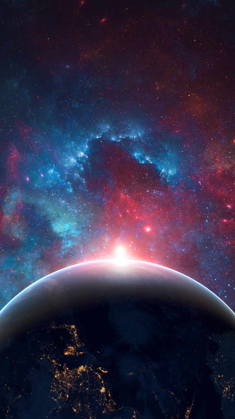 Nebula Near Earth iPhone Wallpaper