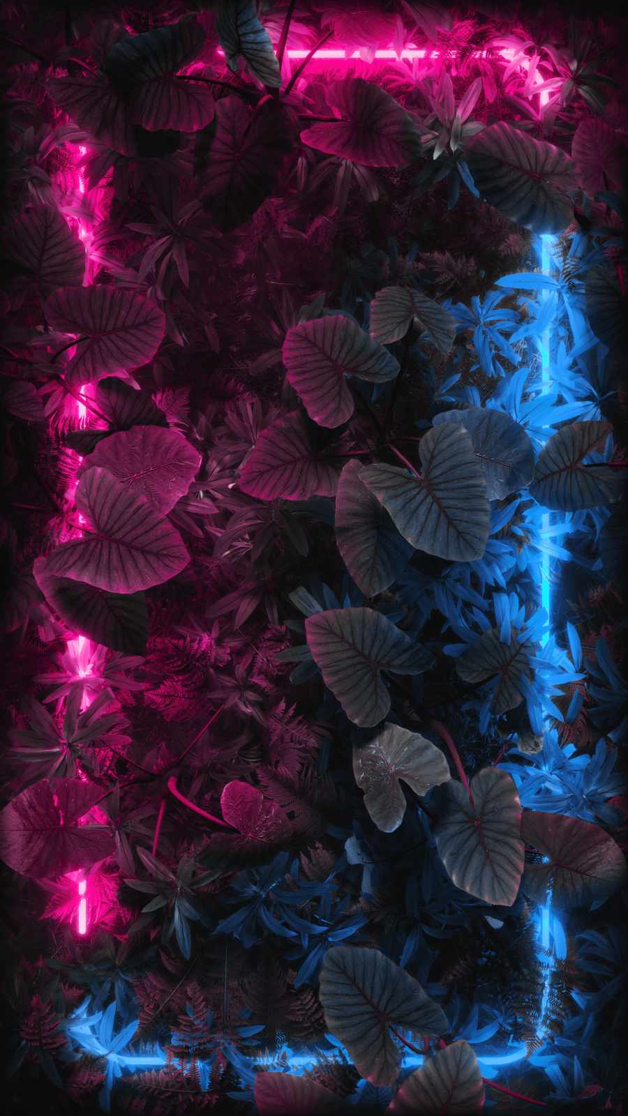 Neon Plants iPhone Wallpaper