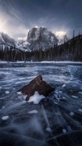 Snow Lake iPhone Wallpaper