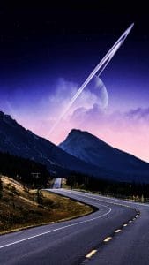 Space Road iPhone Wallpaper