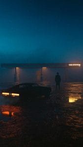 Stranger at Gas Station iPhone Wallpaper