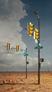 Traffic Lights at Nowhere iPhone Wallpaper