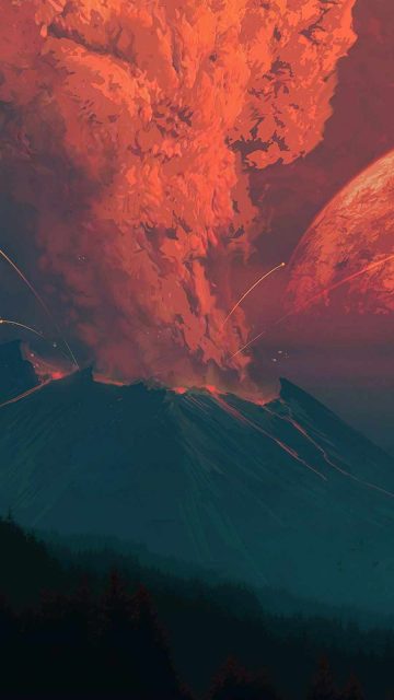 Volcano Blast iPhone Wallpaper