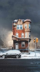 Winter house iPhone Wallpaper