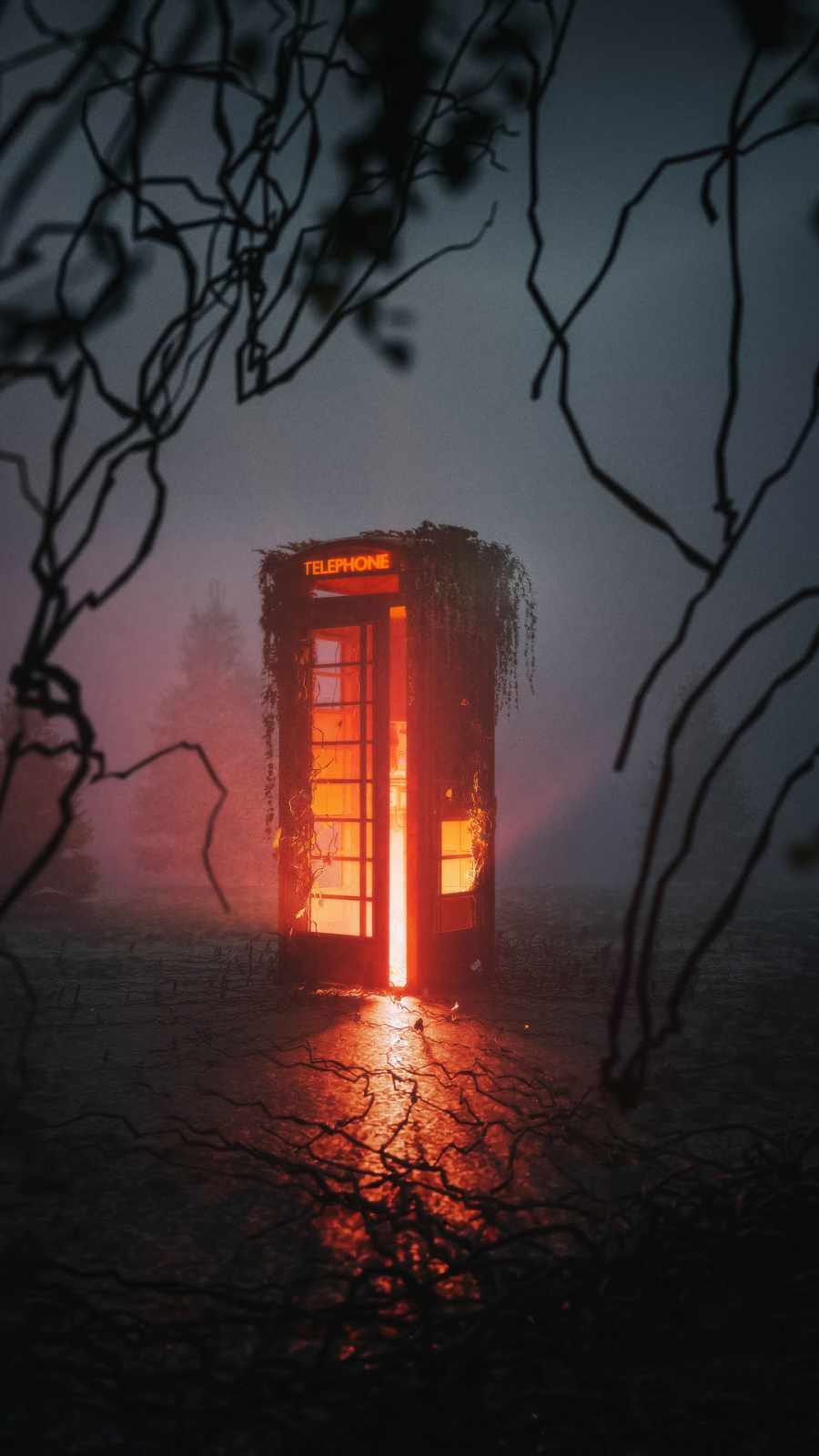 telephone booth 4k iPhone Wallpaper