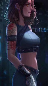 Anime Girl Cyborg iPhone Wallpaper