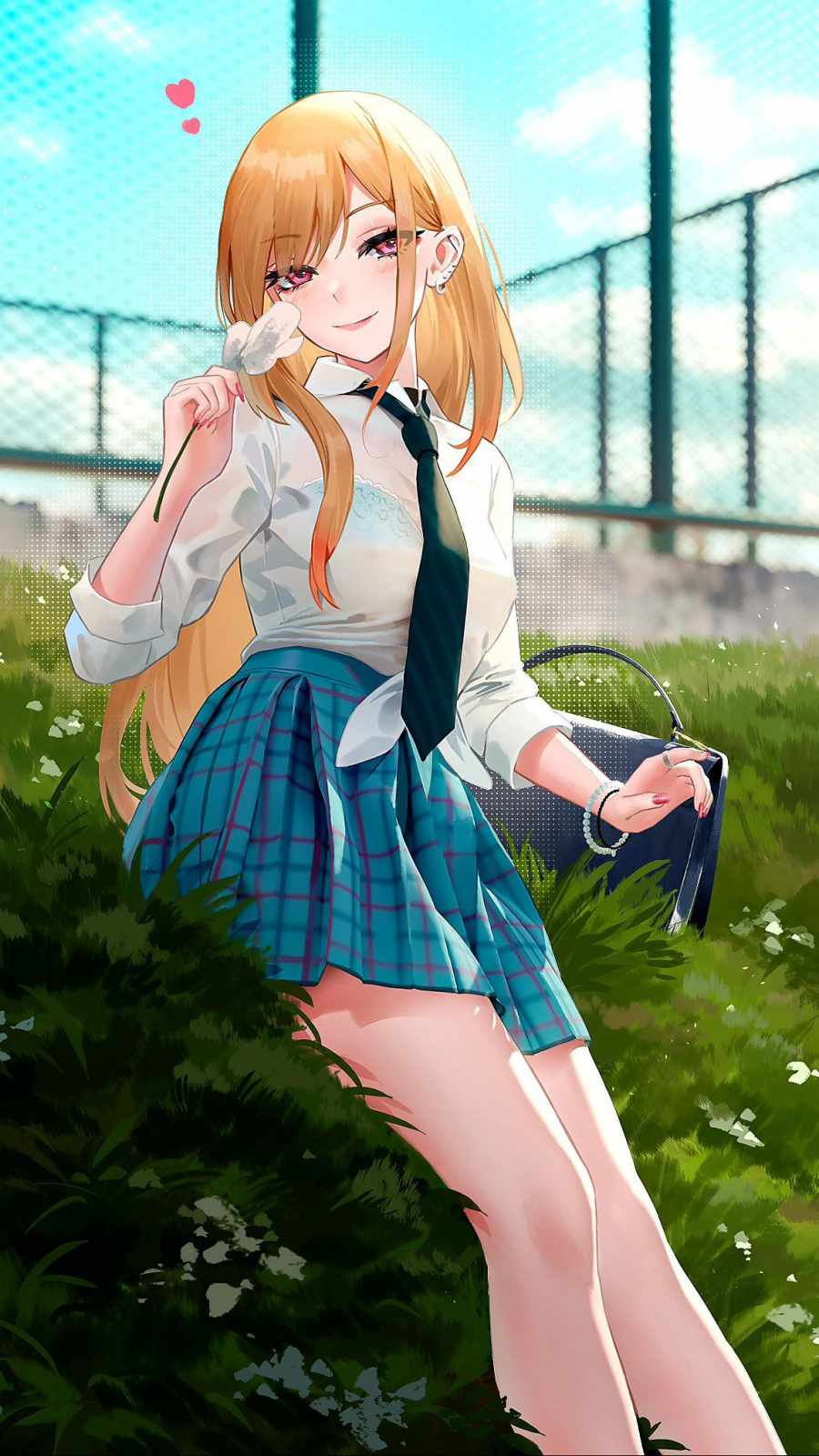 Anime School Girl HD iPhone Wallpaper