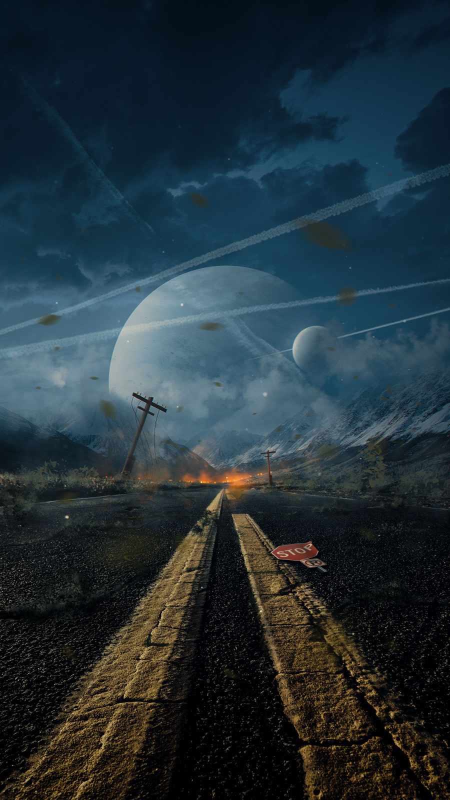 Apocalyptic Road iPhone Wallpaper