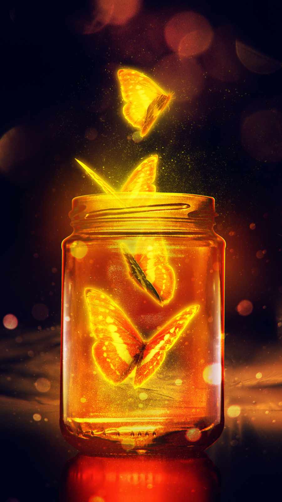 Butterflies in Magic Jar iPhone Wallpaper