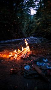 Camp Fire iPhone Wallpaper