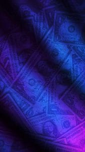 Dollars in UV Light iPhone Wallpaper