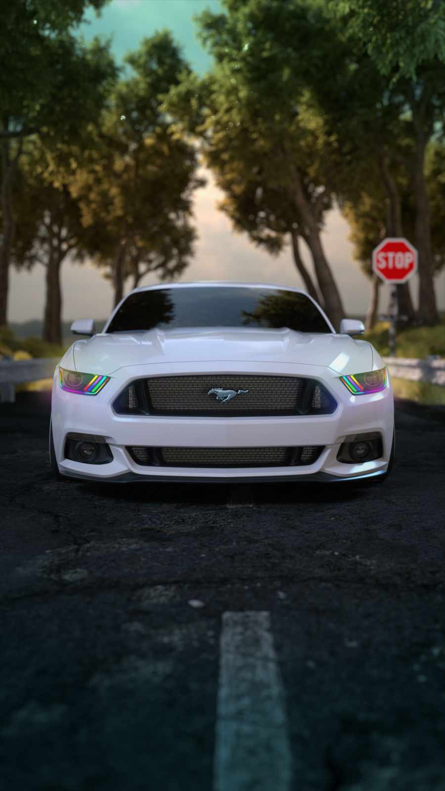 Ford Mustang RGB Lights iPhone Wallpaper