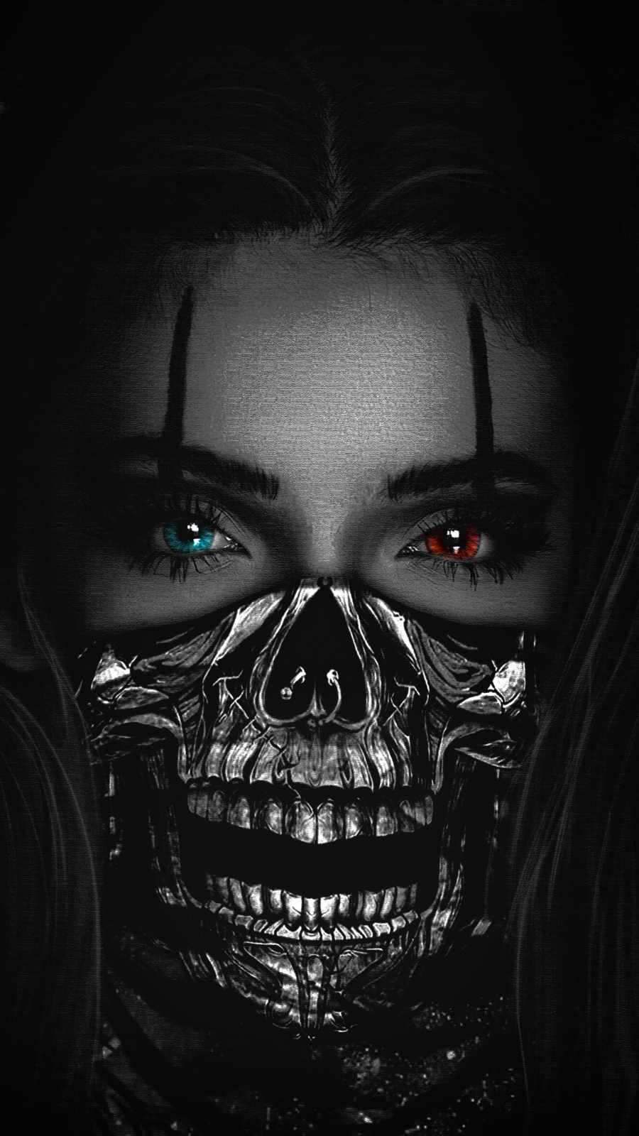 Ghost Mask Girl iPhone Wallpaper